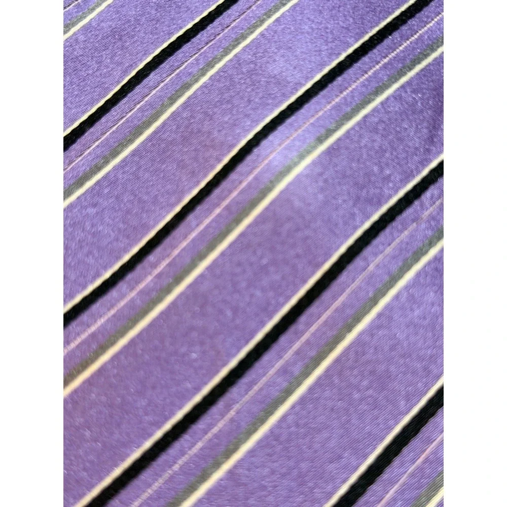 Donald J Trump Silk Tie‎ Lot Sz OS Gold Purple Striped Signature Collection 2pc